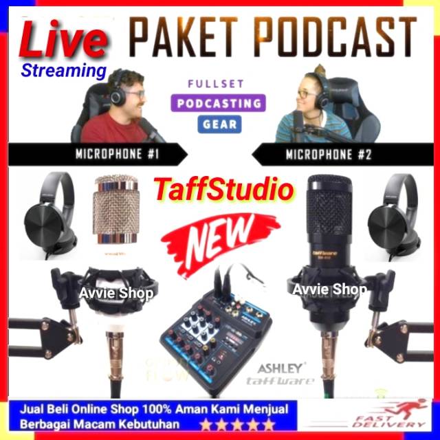 Paket YouTubers PODCAST Mic Microphone BM800 BM 800 Mixer A4 Youtube Recording