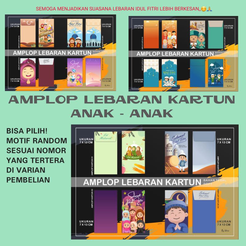 

AMPLOP LEBARAN IDUL FITRI MOTIF ANAK ANAK LUCU/ANGPAO LEBARAN