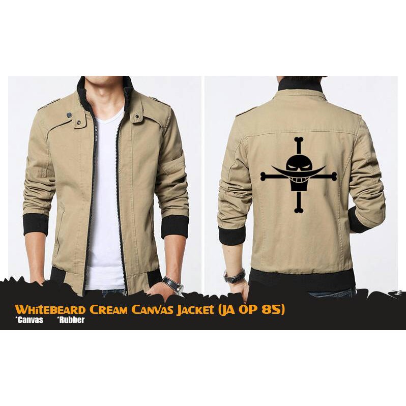 Jaket One Piece Whitebeard Cream Canvas Jacket (JA OP 85)