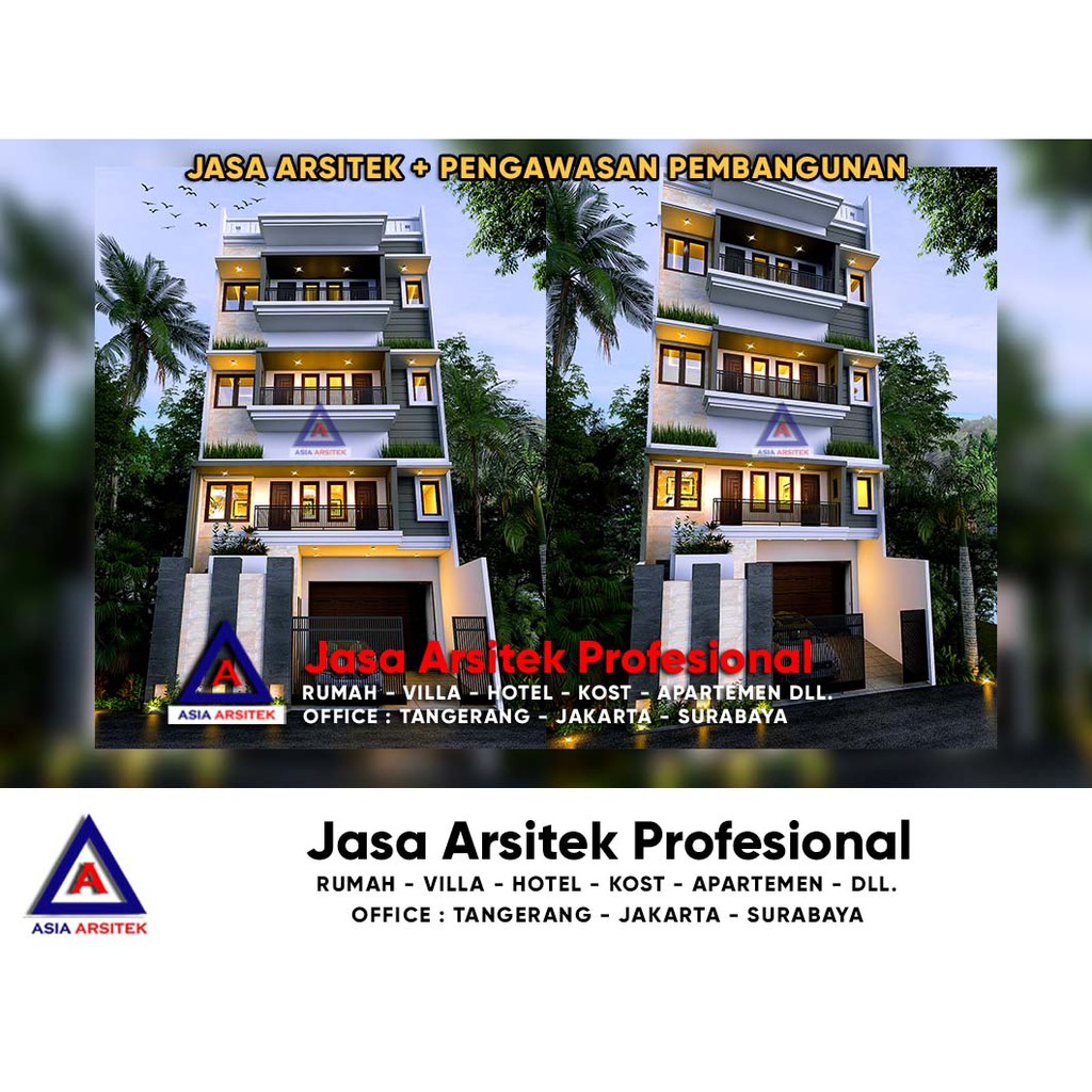 Jasa Arsitek Desain Kontraktor Rumah Kost 5 Lantai di Wijayakusuma Jakarta Barat