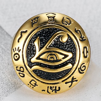 SEUSUK  Vintage Fashion Punk Mens Egyptian Eye Horus Talisman Biker Ring Jewelry COD