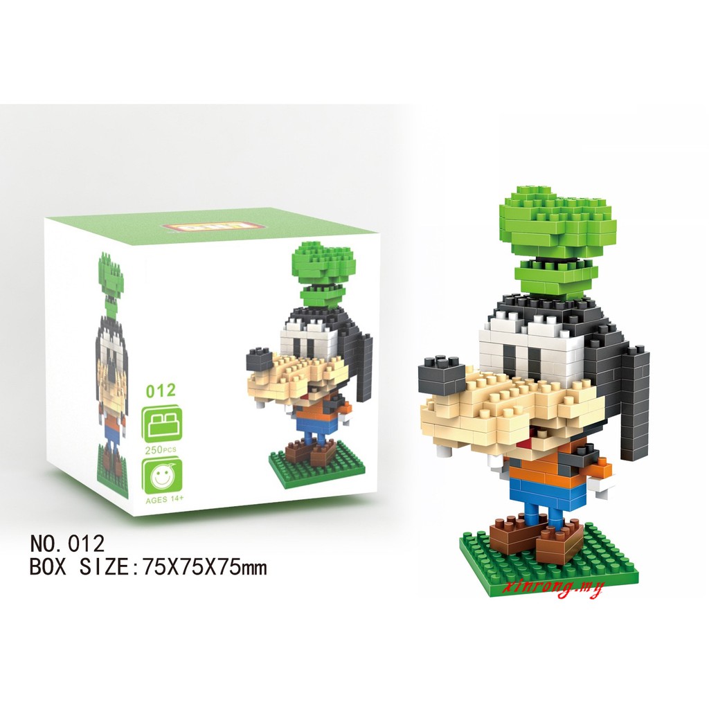 Mainan Balok Bangunsusun Mini Model Lego Seri Disney Mickey Mouse donald duck goofy dog Nano