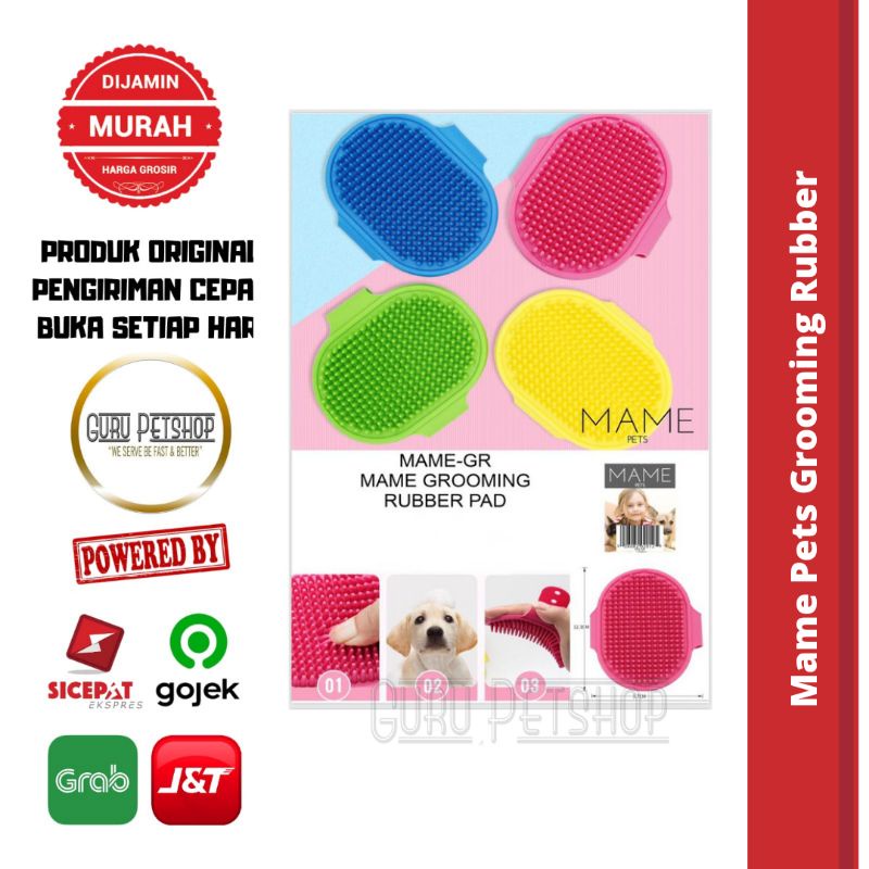 Sikat Mandi Grooming Anjing Kucing / Mame Pets Grooming Rubber Pad