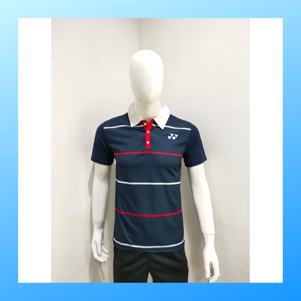 Kaos bulutangkis pria baju badminton atasan olahraga jersy wanita dewasa t-shirt outfit seragam kostum jersey casual suit pakaian jarsey oblong apparel sports jersi sudirman thomas uber cup bulu tangkis Y2002 navy polos