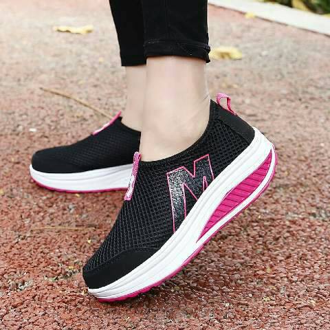 Sepatu Sneaker Perempuan Homyped Modena Abu Original MR814 Sepatu Wedges Wanita Slip On Sds174 - H