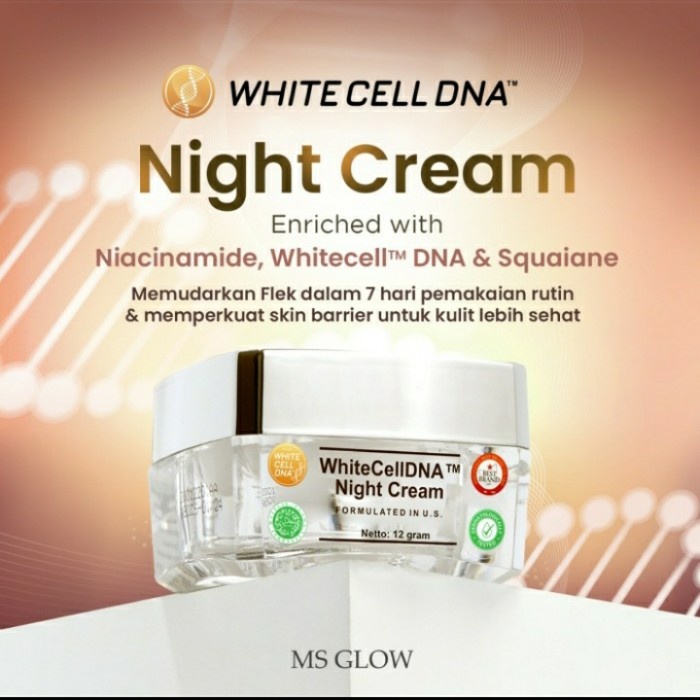 MS GLOW WHITE CELL DNA # CREAM MALAM WHITE CELL DNA # NIGHT CREAM