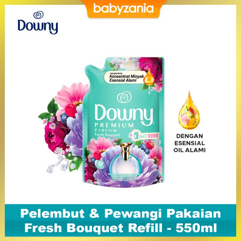 Downy Pelembut &amp; Pewangi Pakaian Fresh Bouquet Refill - 550ml