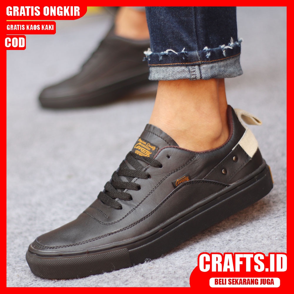 Crafts - Sepatu Formal Casual Hitam Kulit Asli Pria