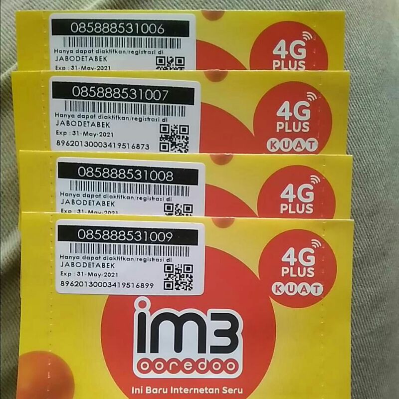 No Cantik IM3 Triple Tengah 8,  085-888-53-1006, 1007, 1008, 1009