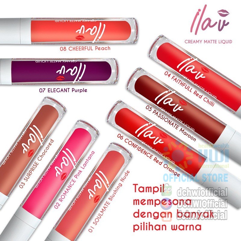ILAV LipMatte / Lipstik / Liptint Original HWI 8 Pilihan Warna
