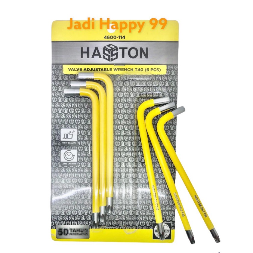 KUNCI L STEL KLEP T40 HASSTON / KUNCI L KLEP MOTOR / KUNCI KLEP L / KUNCI STEL KLEP MOTOR + 1 BINTAN