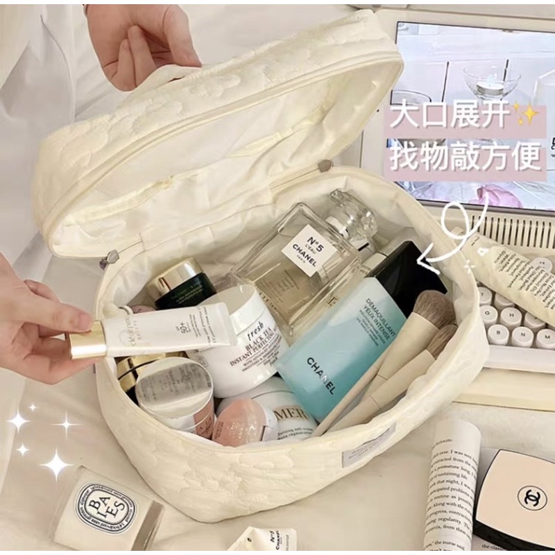 TRAVEL COSMETIC BAGS PREMIUM PASTEL COLOR / TAS KOSMETIK SKINCARE FLUFFY LUCU/ KOREAN POUCH MAKEUP  WANITA TRENDY