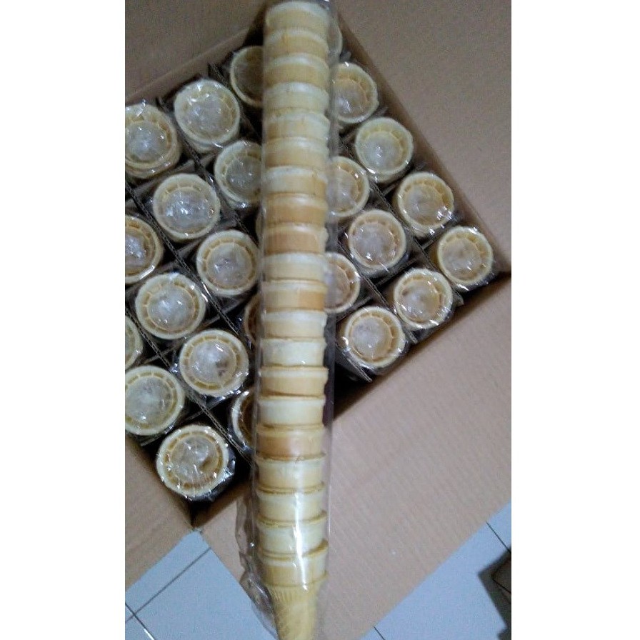 Cone McD Besar 6 cm 600 pcs GROSIR (Contong Ice Cream Corong Opak Kerupuk Cuncum Es Krim persis McDonald's / Diamond)