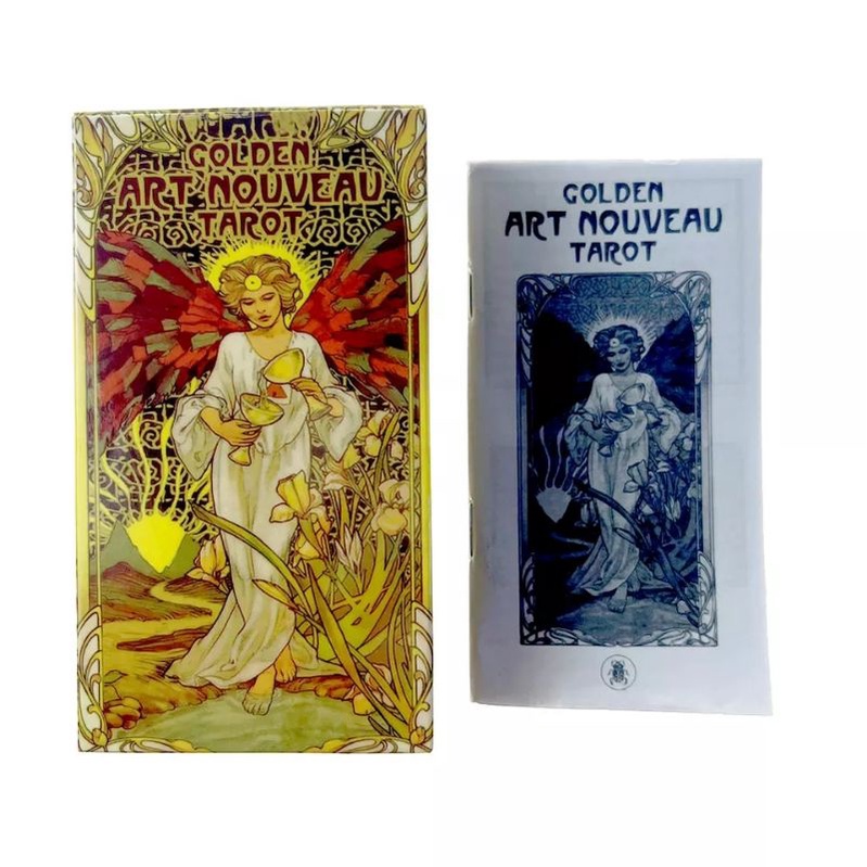 Golden Art Nouveau Tarot 12x7cm include guide paper