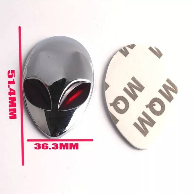 emblem stiker sticker mobil motor alien 3d full metal solid murah