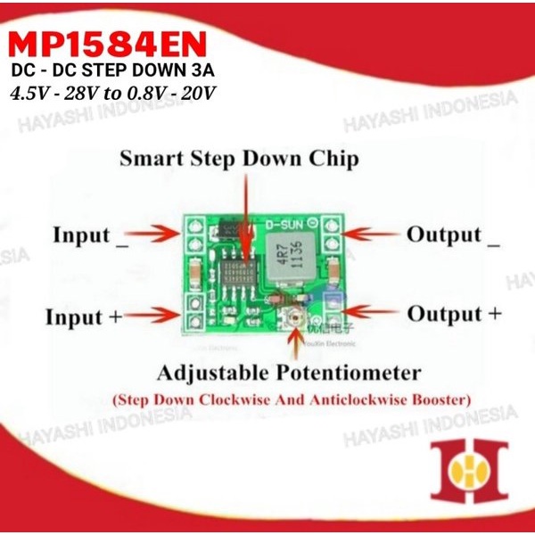 MP1584EN 3A DC DC Step Down Module Adjustable Converter Mini