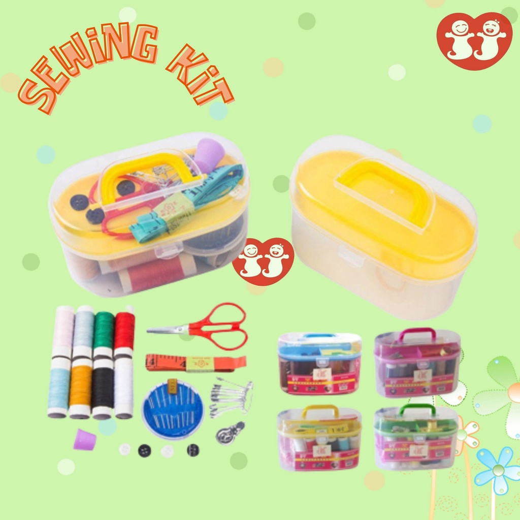 Sewing Kit Box / Alat Set Jahit Isi 8 Benang / Alat Jahit