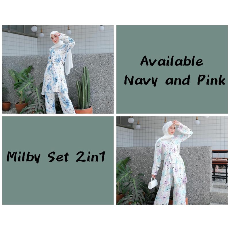 Milby Set 2in1 / setelan trendy / pakaian wanita murah / baju muslim