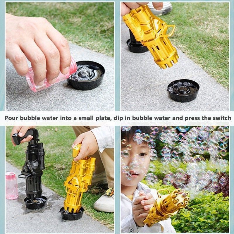 Bubble Gun Mainan Anak Gatling Electric Tembakan Pistol Balon Gelembung Busa Sabun Blower Machine-6
