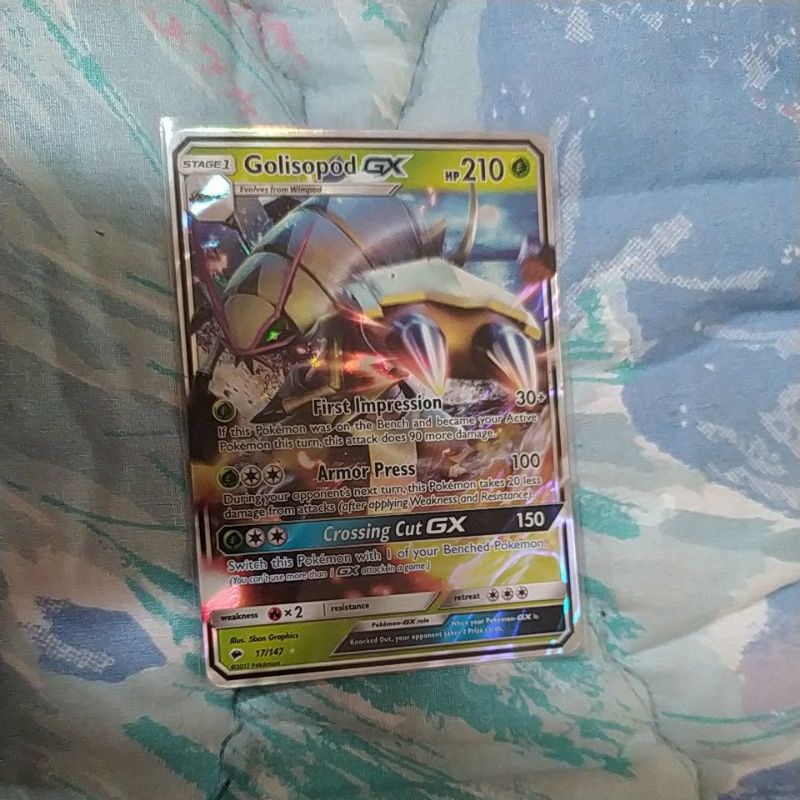 kartu pokemon Sun and Moon golisopod gx