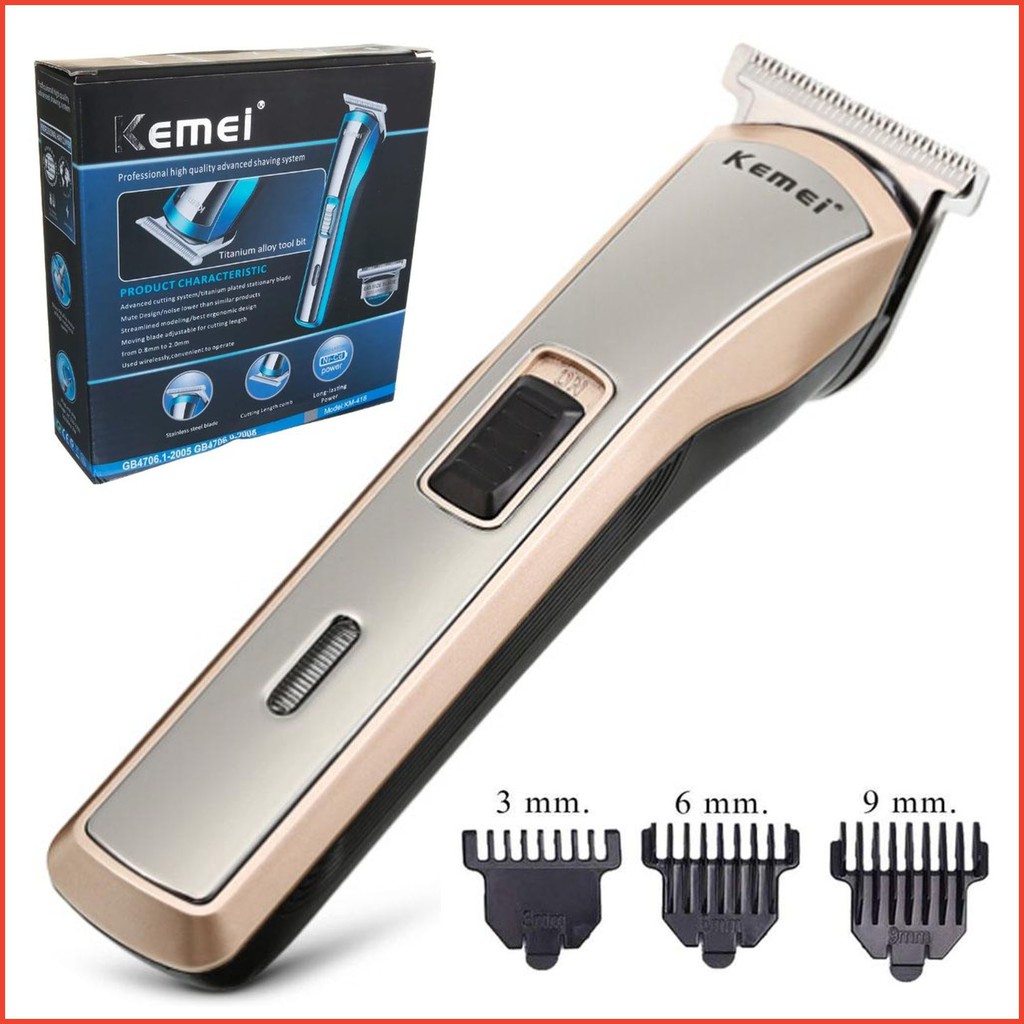 Clipper Kemei KM 418 Alat Cukur Rambut Kumis Jenggot Sistem Cas