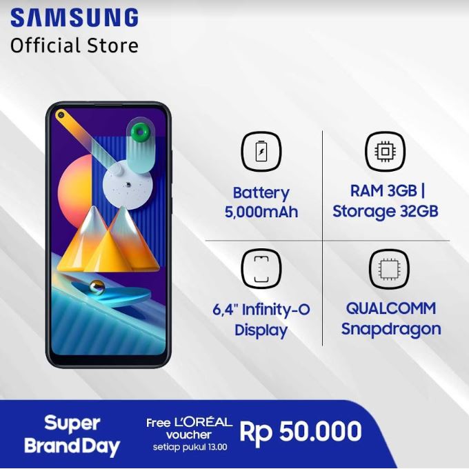 Samsung Galaxy M11 3/32 GB - Black | Shopee Indonesia