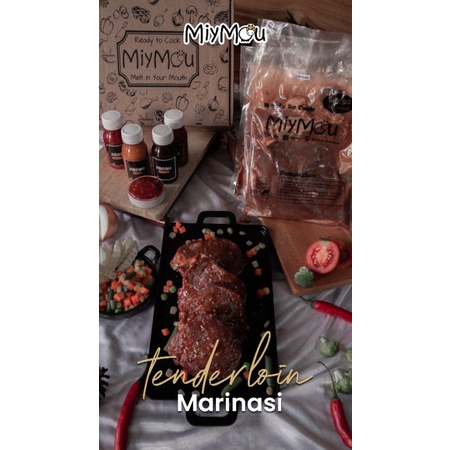 

TENDERLOIN MARINASI daging sapi marinasi MiyMou steak daging steak tenderloin instan enak