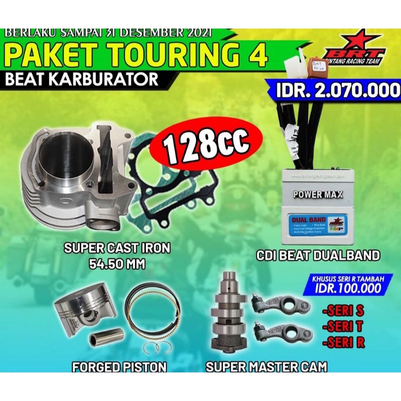 Paket Bore up BRT Beat karbu Scoopy karbu Spacy kabu paket borup 128 CC Beat karbu Scoopy karbu spac