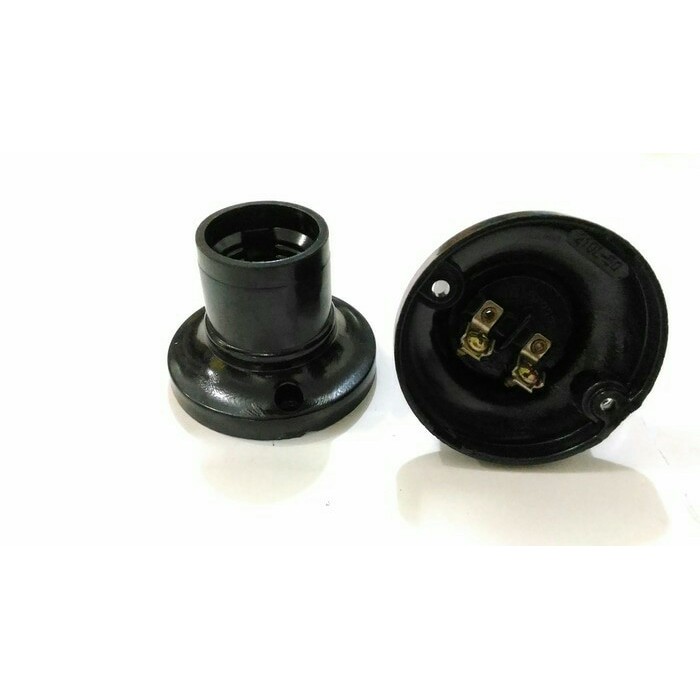 Unik Fitting / Sarang / Dudukan Lampu/rumah lampu Plafon Broco hitam Diskon
