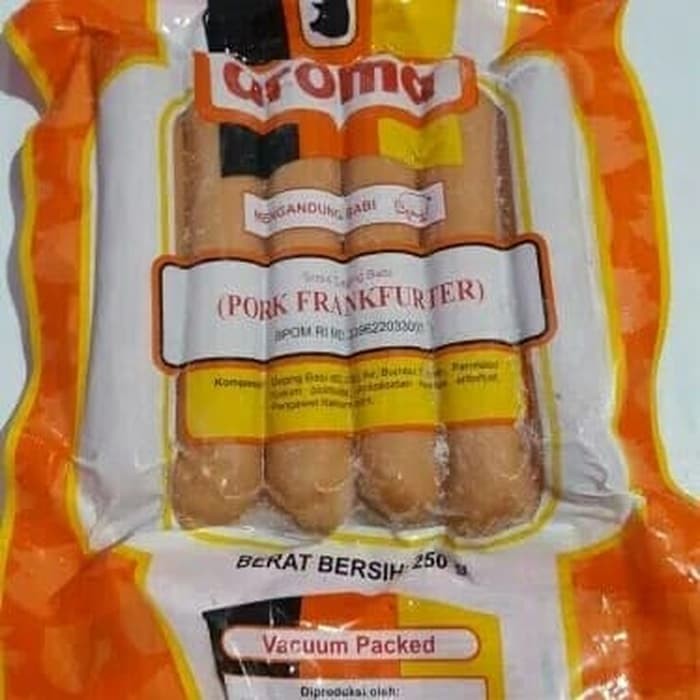 

SOSIS BABI PORK FRANKFURTHER AROMA (250gram per pak)