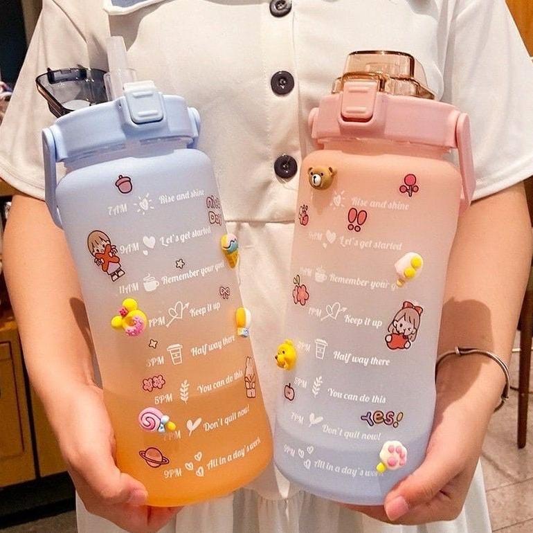 BOTOL MINUM MOTIVASI 2L BOTOL MINUM VIRAL 2000ML / BOTOL VIRAL 2L TERLARISS...,,,,,