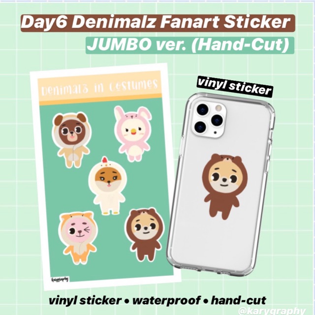 Jual Ready Stock Jumbo Version Day6 Denimalz Fanart Sticker In