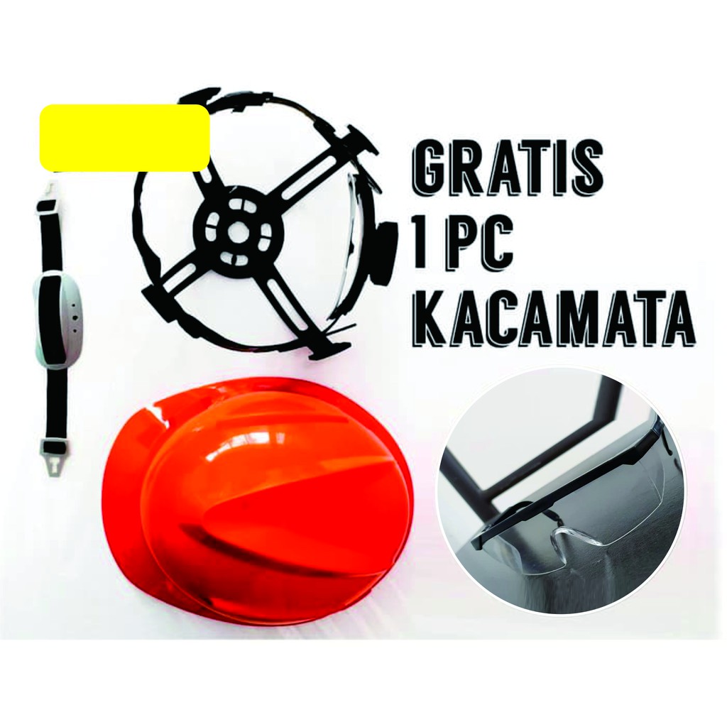 PROMO-HELM PROYEK / TOPI PROYEK ORANGE DALAMAN PUTAR / ORANGE SAFETY HELMET  FAST TRACK