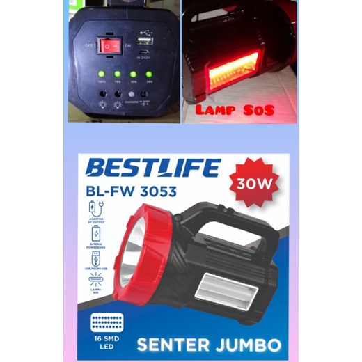 Senter Besar Jumbo AOKI SURYA  SHT L 7w 12w 20w 30w 40w + 15 LED   Emergenzy Recahrgeable Fashlight