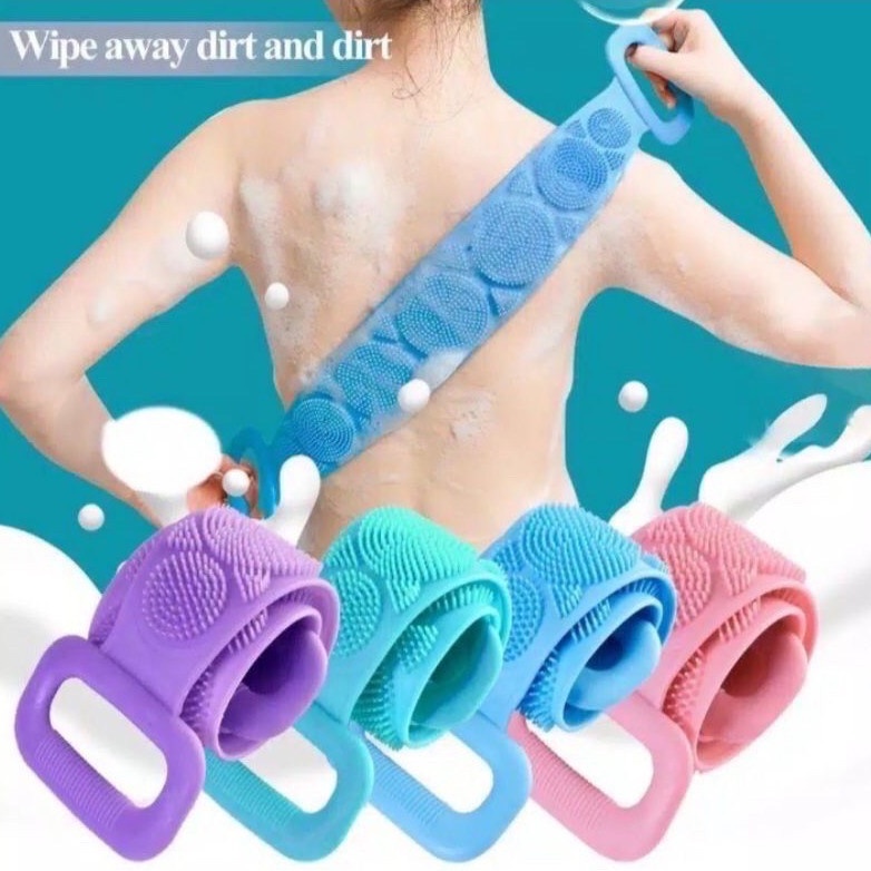 Sikat Punggung Silikon Scrubber Alat Mandi Gosok Pembersih Badan