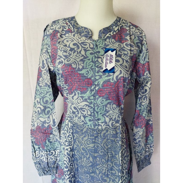 Long Dress Gamis Katun Batik Modern Kualitas Premium Pakaian Muslim Wanita Remaja Fashion Ibu Menyus