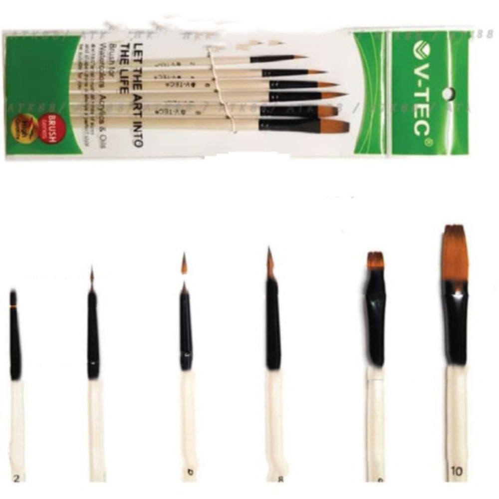 

KUAS LUKIS SET A0411 ROUND & FLAT V-TEC (6 BRUSH)