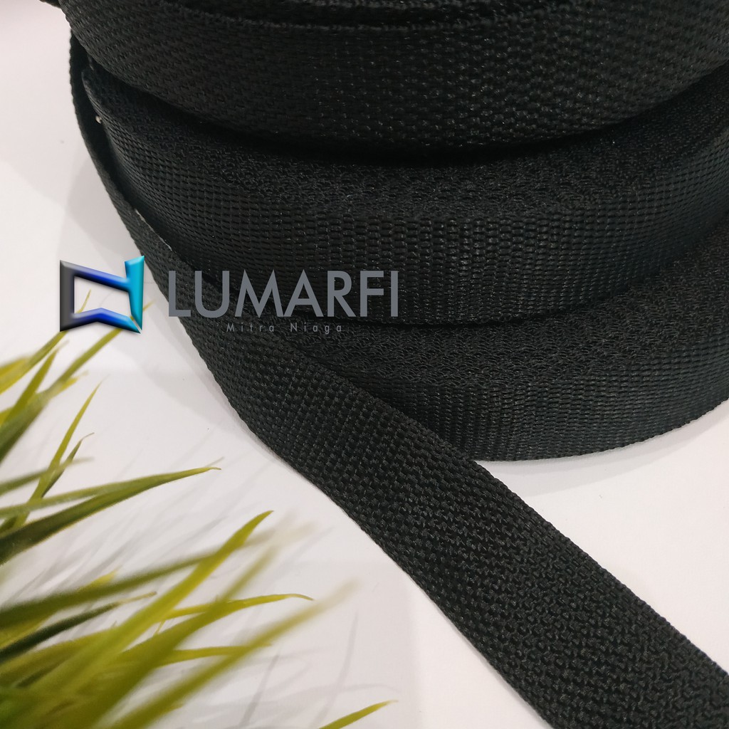 

Tali Webbing Tali Bisban Tas 2,5 cm Hitam Biasa [Meteran]