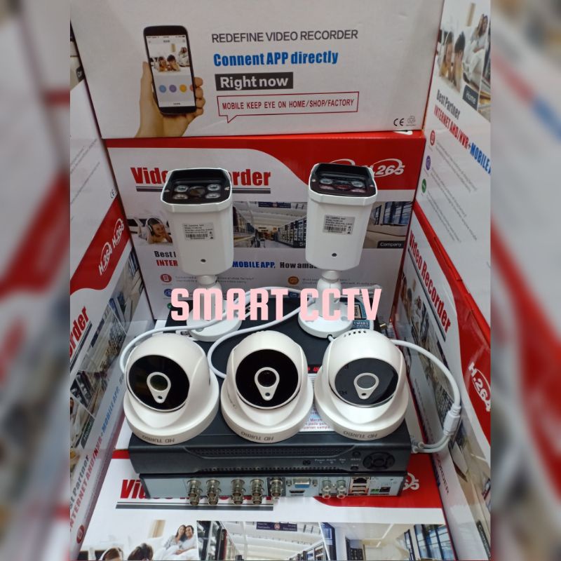 NEW PAKET CCTV 5MP 2560P 4K ULTRA HD 8 CHANNEL 5 KAMERA LENGKAP