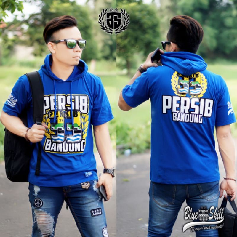 Kaos persib hoodie / kaos hoodie pendek dewasa / atasan dewasa hoodie / kaos hoodie persib bandung / kaos persib untuk pria dan wanita / kaos originalblueskill