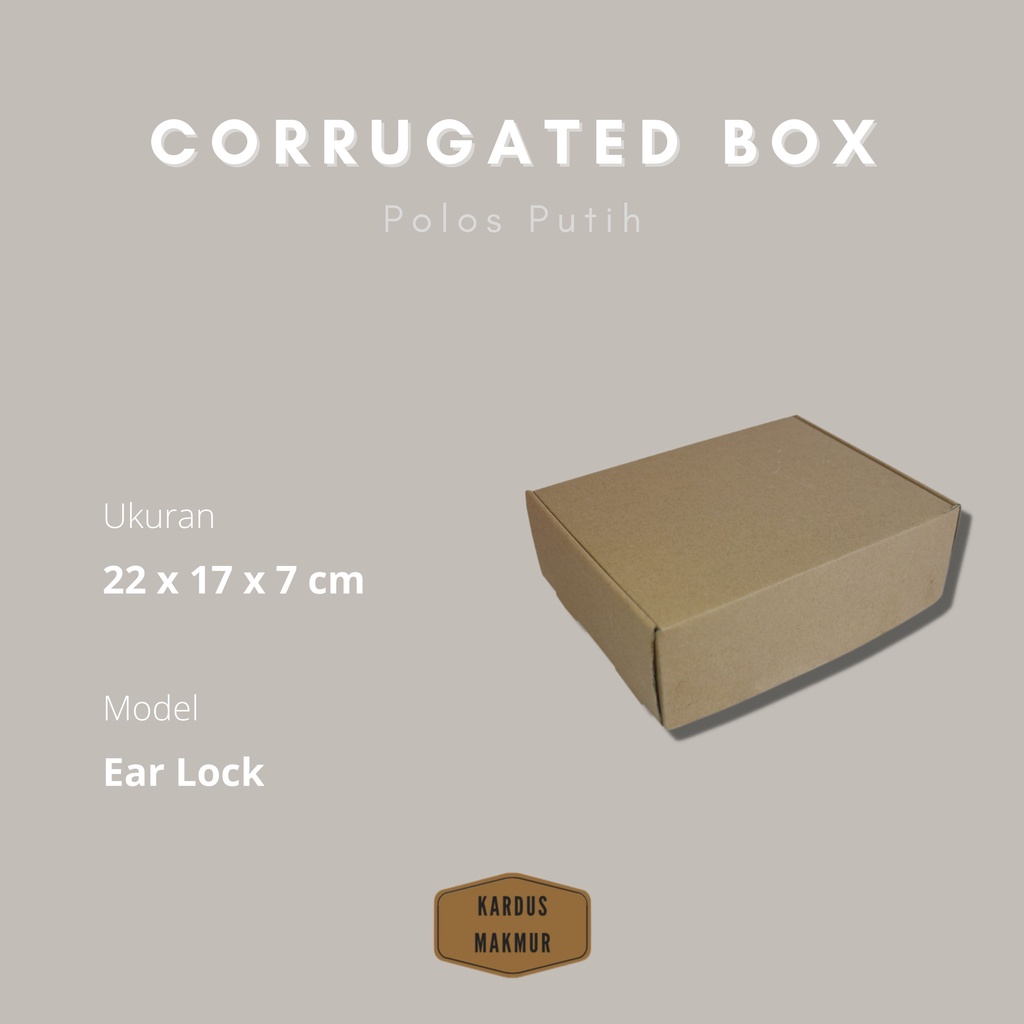 

size 22x17x7 cm , Box Earlock eflute premium diecut kokoh cocok untuk packaging onlineshop clothing