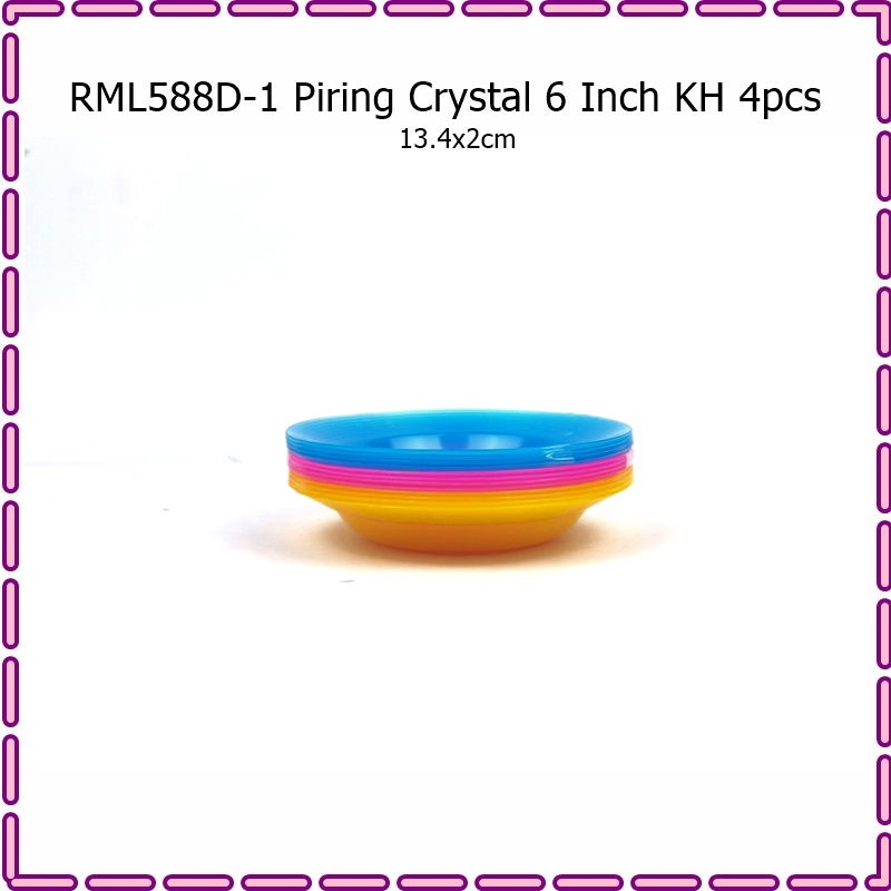 Piring Makan/Piring Sambal/Piring Lauk Crystal KH 6 Inch &amp; 7 Inch