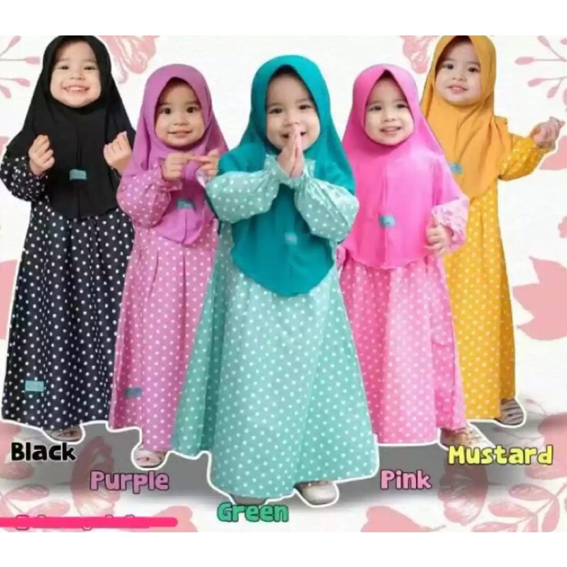 COD Gamis Polkadot Anak ll Dress Anak Lucu ll Baju Sar’i Anak