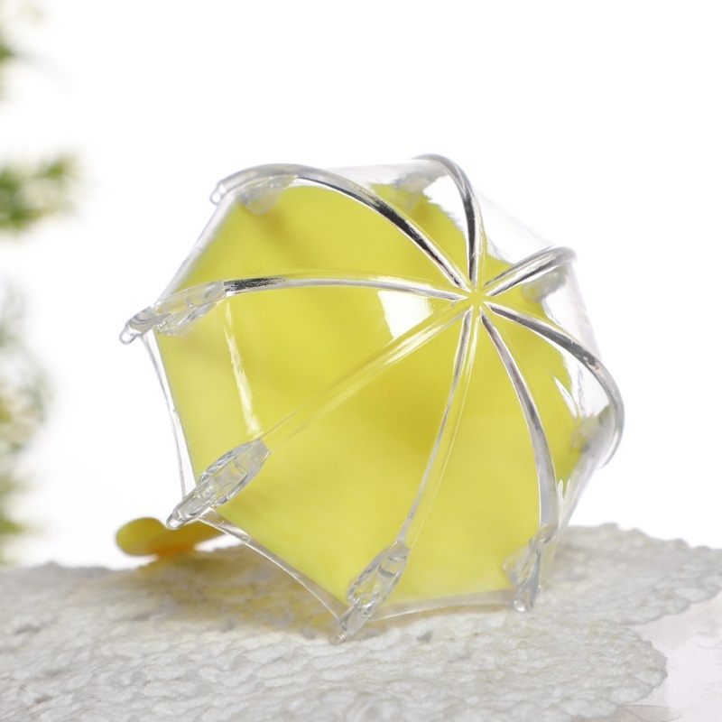 12pcs Umbrella Shape Transparent Plastic Candy Box Baby Shower Kids Birthday Party Gift Packaging Accessories