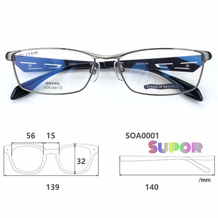 Kacamata Minus Pria - Ff148 Full Frame Kacamata Minus Titanium Jepang Pria Unisex Futuristik
