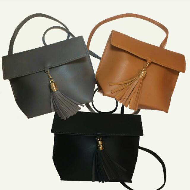 Mores Fringe Sling Bag 848-2 Tas Selempang wanita PU Tassel slempang mini