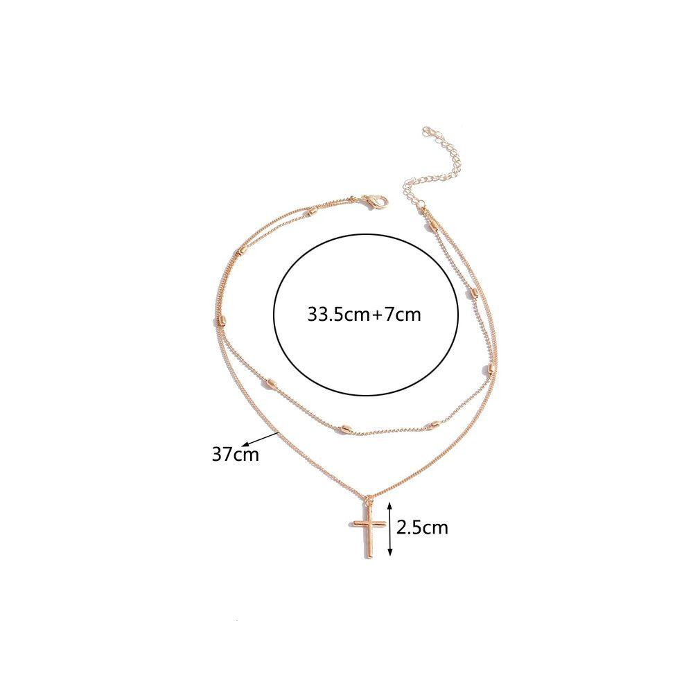 Lily Cross Pendant Kalung Romantis Minimalis Choker Rantai Klavikula