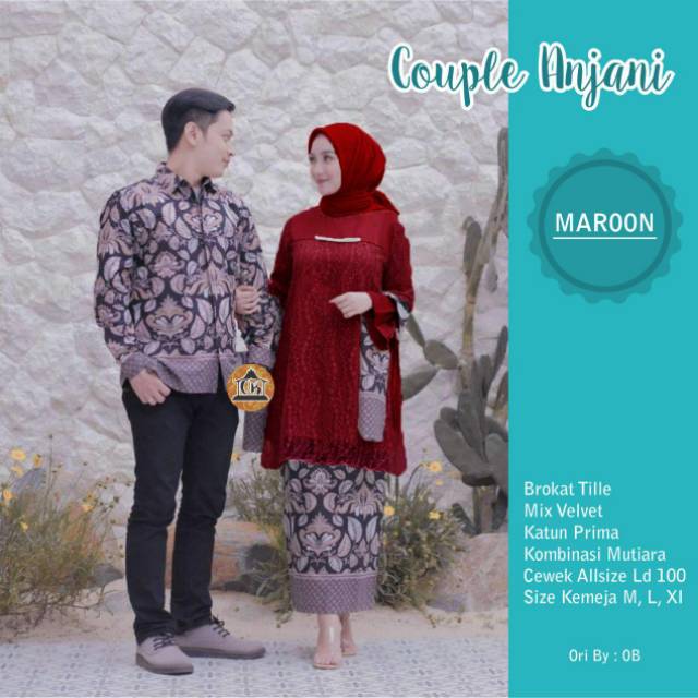 BAJU COUPLE BROKAT SELENDANG MODERN COUPLE MODERN COUPLE ANJANI