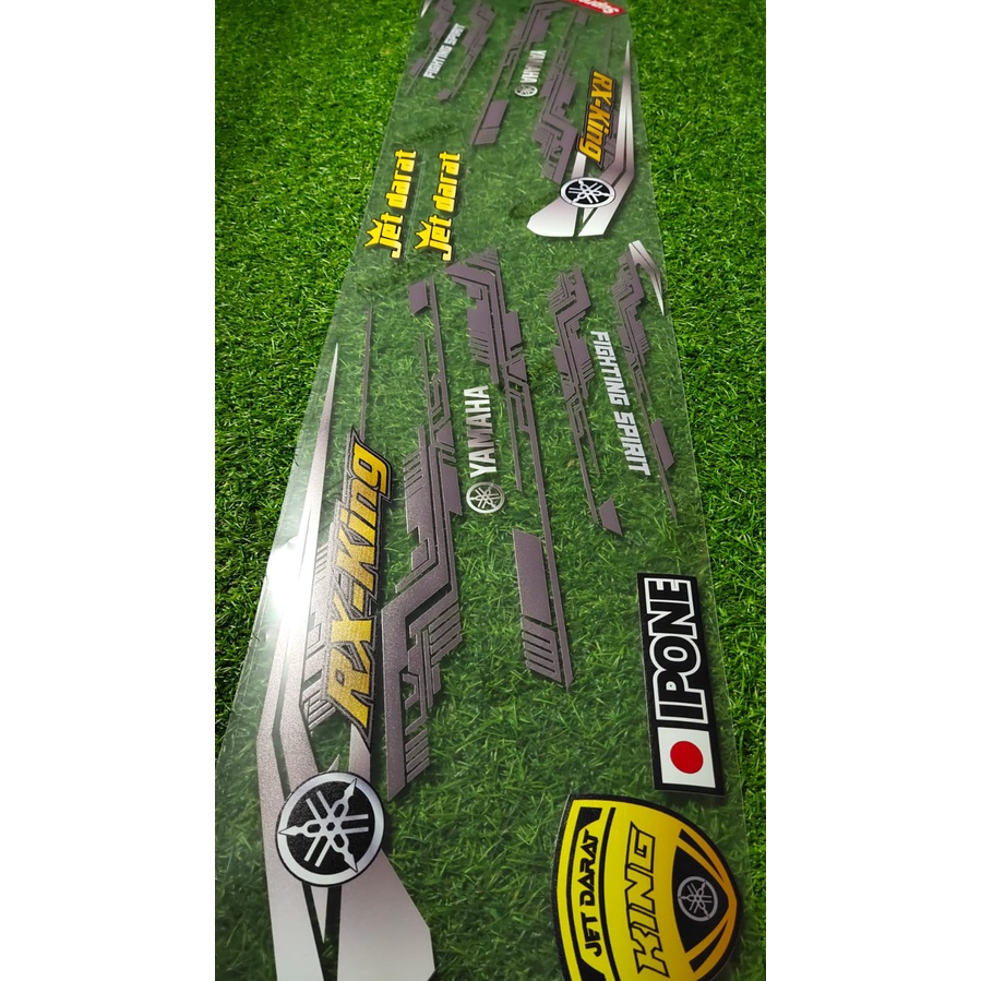 Striping Transparan RX-KING Variasi Sticker King Polet abu abu silver nama gold