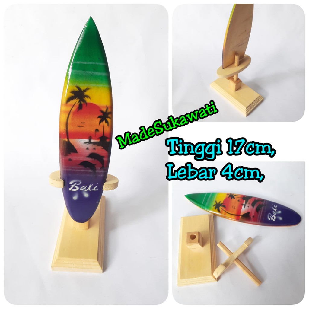 Hiasan meja Surfing pajangan miniatur papan selancar bali